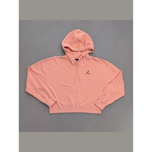 Air Jordan Pink Cropped Hoodie Small Loose Fit Jumpman Athleisure Sweatshirt